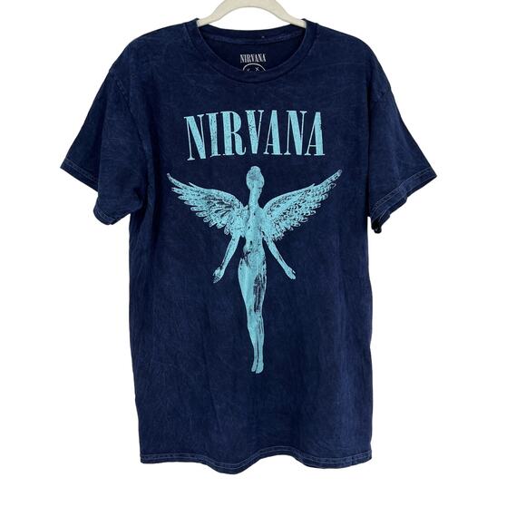 Officially Licensed Nirvana In Utero T-Shirt Blue Acid Wash Large NWOT - Picture 1 of 5